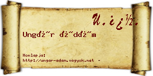 Ungár Ádám névjegykártya